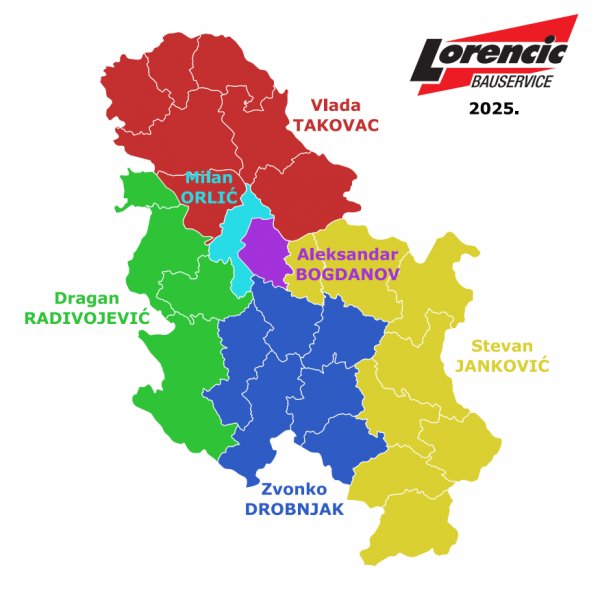 PRODAJNA PODRUČJA 2025 - LORENCIC SRBIJA